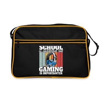 Jeux de jeux enfants jeux vidéo Cadeau Drôle - Sac Retro - noir/or - Devant