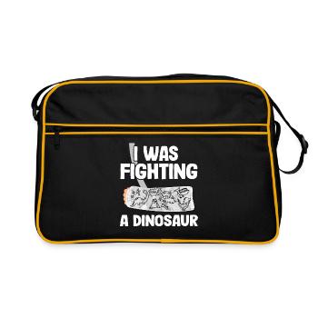 Broken Arm Get Well Soon I Was Fighting A Dinosaur - Retro Bag - black/gold - Front