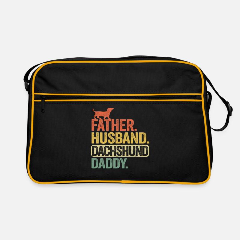 Vater Ehemann Dackel Papa Teckel Dachshund Retro Tasche
