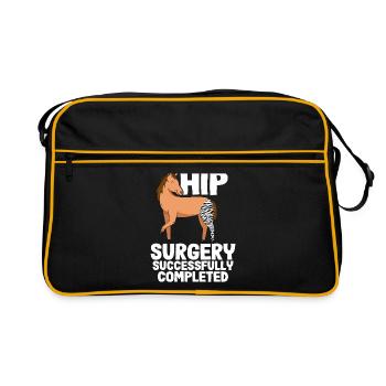 Horse Zebra Hip Surgery Successfully Completed - Retro Bag - black/gold - Front