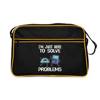 I'm Just Here To Solve Problems School Funny Math - Retro Bag - black/gold - Front