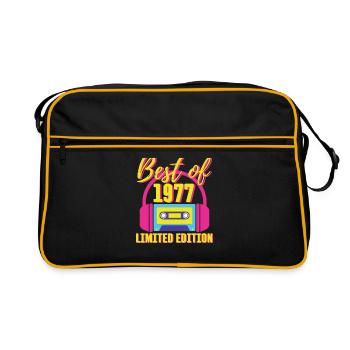 46. Geburtstag Best of 1977 Kassette Retro 80er Jahre - Retro Tasche - Schwarz/Gold - Vorne