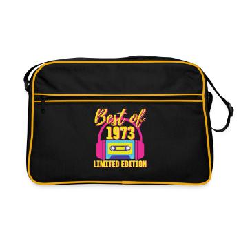 50. Geburtstag Best of 1973 Kassette Retro 80er Jahre - Retro Tasche - Schwarz/Gold - Vorne