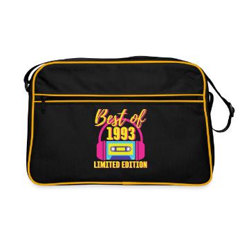 30. Geburtstag Best of 1993 Kassette Retro 80er Jahre - Retro Tasche - Schwarz/Gold - Vorne