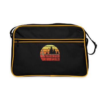 Thüringer Wald wandern Geschenke für Wanderer - Retro Tasche - Schwarz/Gold - Vorne