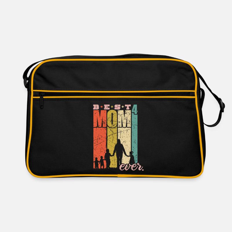 Best Mom Ever vierfache Mama Mutter mit 4 Kindern Retro Tasche