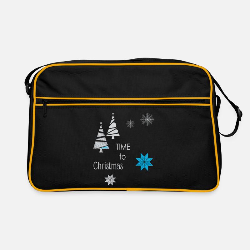 Weihnachten Winterzauber - Retro Tasche - Schwarz/Gold