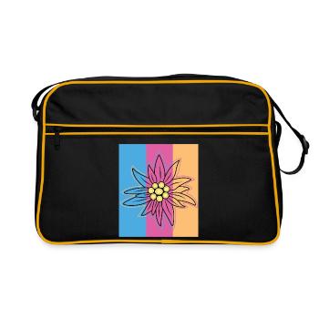 Edelweiß. - Retro Tasche - Schwarz/Gold - Vorne