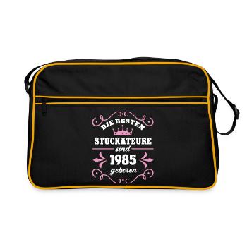 Plasterer Birthday 1985 Year of Plastering - Retro Bag - black/gold - Front