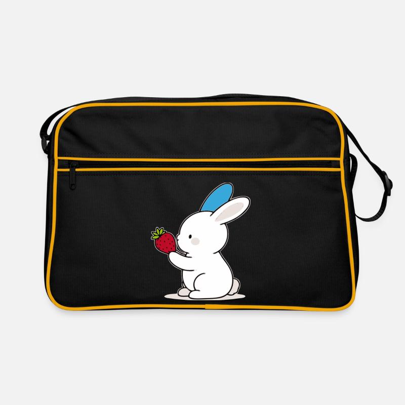 Blue-Eared Bunny; Bunny with strawberry Retro Bag