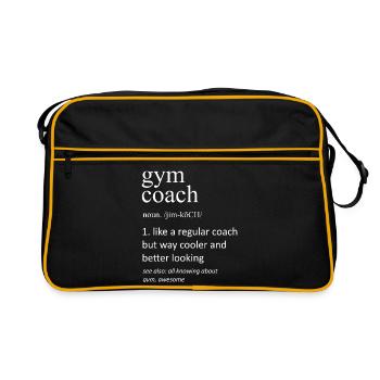 Définition de coach de gym : Instructeur de fitness drôle - Sac Retro - noir/or - Devant