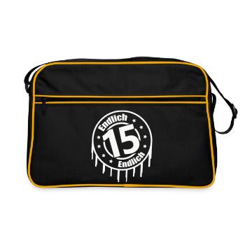 finally 15 - Retro Bag - black/gold - Front