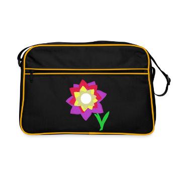 Illustration florale Fleurs Enfants Enfants - Sac Retro - noir/or - Devant