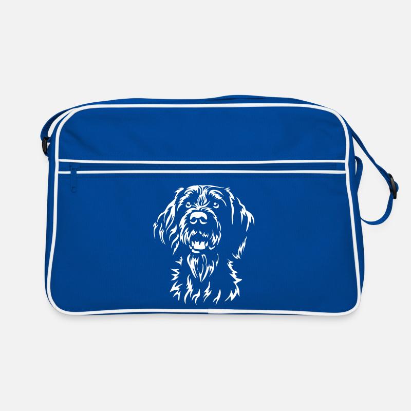 German Wirehaired Head "Black Edition" Retro Bag