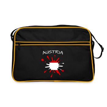 Éclaboussures de peinture du drapeau autrichien Kleks d’Autriche - Sac Retro - noir/or - Devant