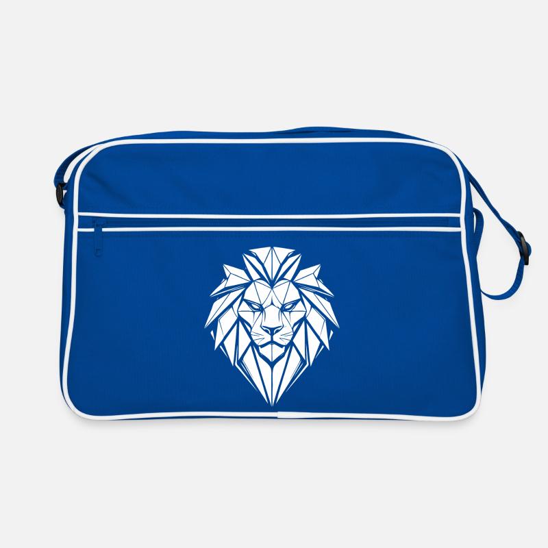 Geometric lion head black and white Retro Bag