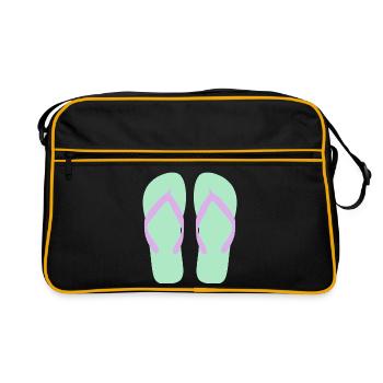 Mint Flip Flops Lavender Straps - Retro Bag - black/gold - Front