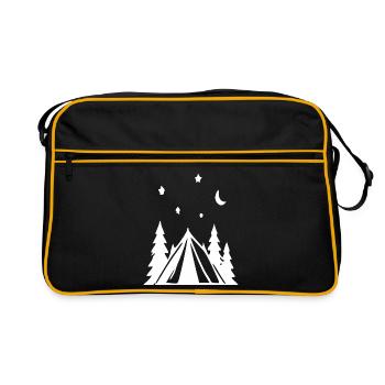 Night Forest Tent Camping - Retro Bag - black/gold - Front