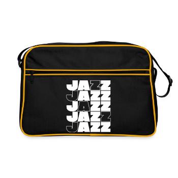 Jazz Grid Bold Typografie - Retro Tasche - Schwarz/Gold - Vorne