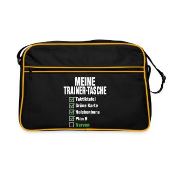 Handball Trainer Tasche – Taktiktafel & Plan B - Retro Tasche - Schwarz/Gold - Vorne