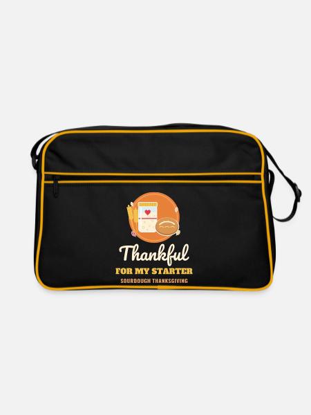 Dankbar für meinen Starter-Sauerteigbäcker - Retro Tasche - Schwarz/Gold