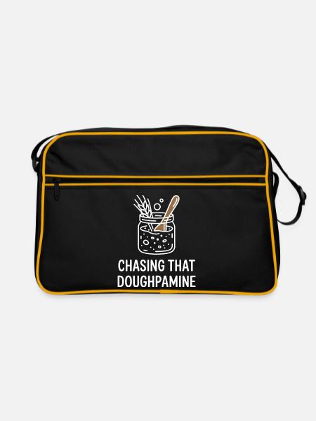 Teigglas: Sauerteig-Vibe - Retro Tasche - Schwarz/Gold