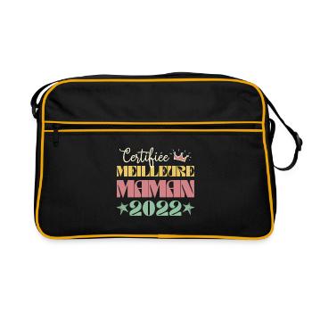 Certifiée meilleure maman 2022 Cadeau maman - Sac Retro - noir/or - Devant