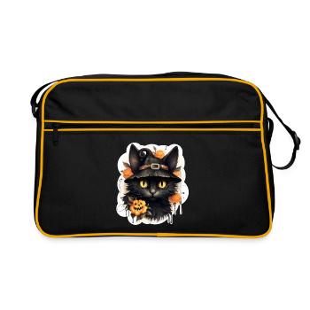 Halloween Black Cat - Retro Bag - black/gold - Front