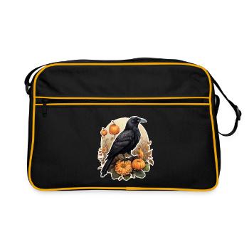 Halloween Crow Pumpkin - Retro Bag - black/gold - Front