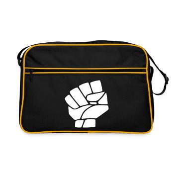 Revolution hand - Retro Tasche - Schwarz/Gold - Vorne