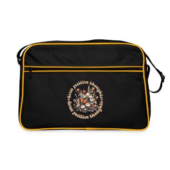 Let positive thoughts grow wildflowers insects - Retro Bag - black/gold - Front