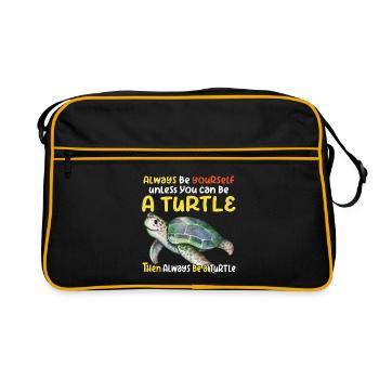 Be a turtle - Retro Bag - black/gold - Front