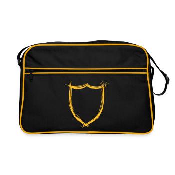 Shield, Coat of arms template, badge, hand drawn - Retro Bag - black/gold - Front