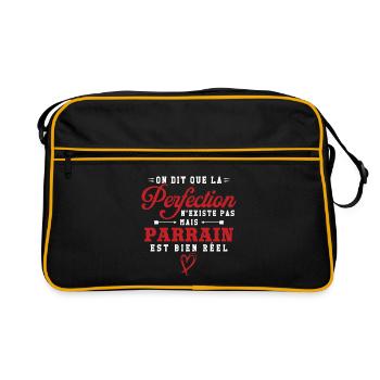 On dit que la perfection n'existe pas mais parrain - Sac Retro - noir/or - Devant