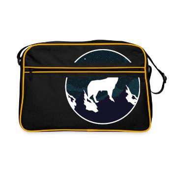 Cadeau montagne LOUP - Sac Retro - noir/or - Devant