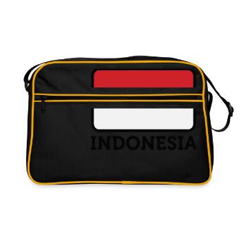Drapeau national de l Indonésie - Sac Retro - noir/or - Devant