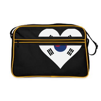 Je aime la Corée du Sud - Sac Retro - noir/or - Devant