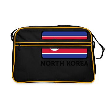 Drapeau national de la Corée du Nord - Sac Retro - noir/or - Devant
