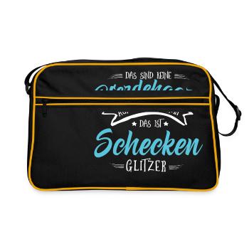 Schecken Pferde Shirt-Glitzer - Retro Tasche - Schwarz/Gold - Vorne