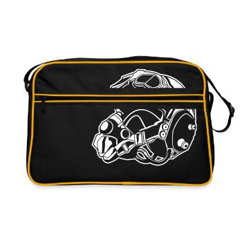 Pilot Helmet / Pilot Helmet 01_white - Retro Bag - black/gold - Front