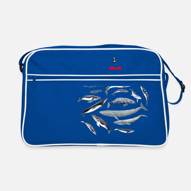 Les baleines aiment - J'adore les baleines - Baleines Sac Retro