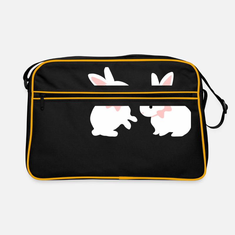 Blanc Twins lapin - lapin bébé oreille rose Sac Retro