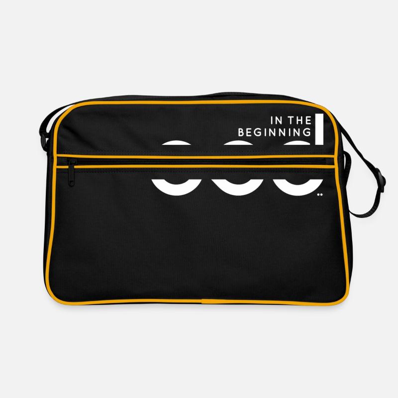 Au commencement Dieu ... - Imprimé blanc - Sac Retro - noir/or