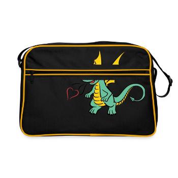 Petit dragon - Sac Retro - noir/or - Devant