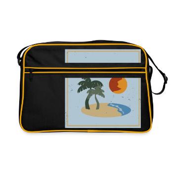 été cadeau vacances soleil île palmiers amusant - Sac Retro - noir/or - Devant