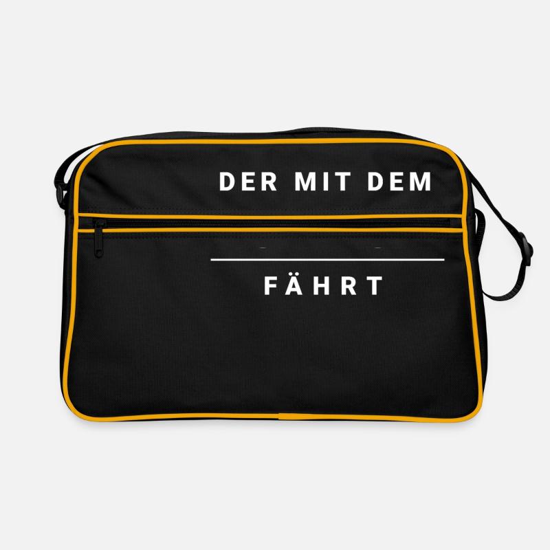 Der mit dem Wohnmobil fährt - Retro Tasche - Schwarz/Gold