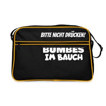 Do not press bumbes in the abdomen flatulence fart - Retro Bag - black/gold - Front