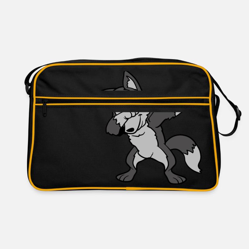Dabbing Dab Siberian Husky Chien Loup Danse - Sac Retro - noir/or
