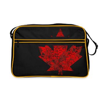 Kanada Ahornblatt Ottawa Montreal Vancouver Quebec - Retro Tasche - Schwarz/Gold - Vorne