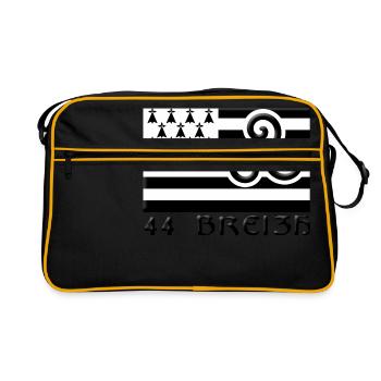 44 Breizh Loire-Atlantique Bretagne - Sac Retro - noir/or - Devant